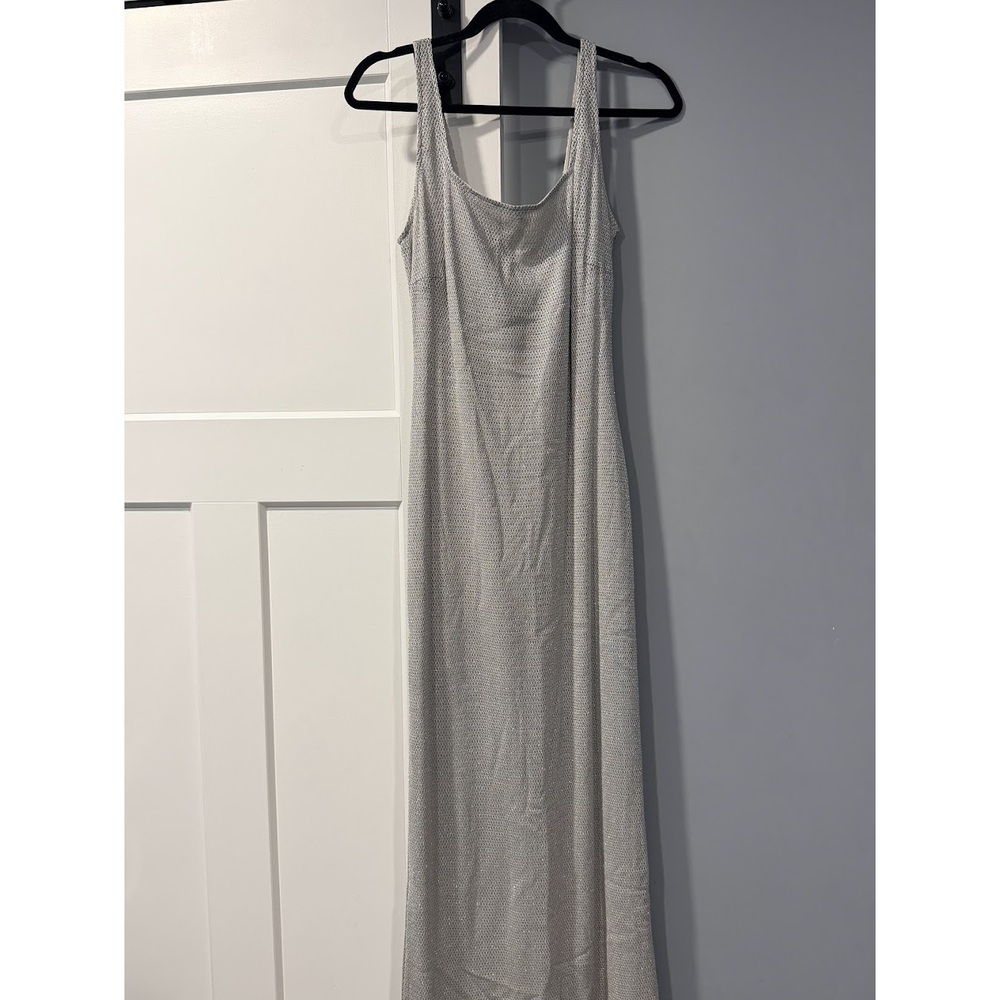 JS Signature Long Sparkly Silver Evening Dress Ladies Size 12